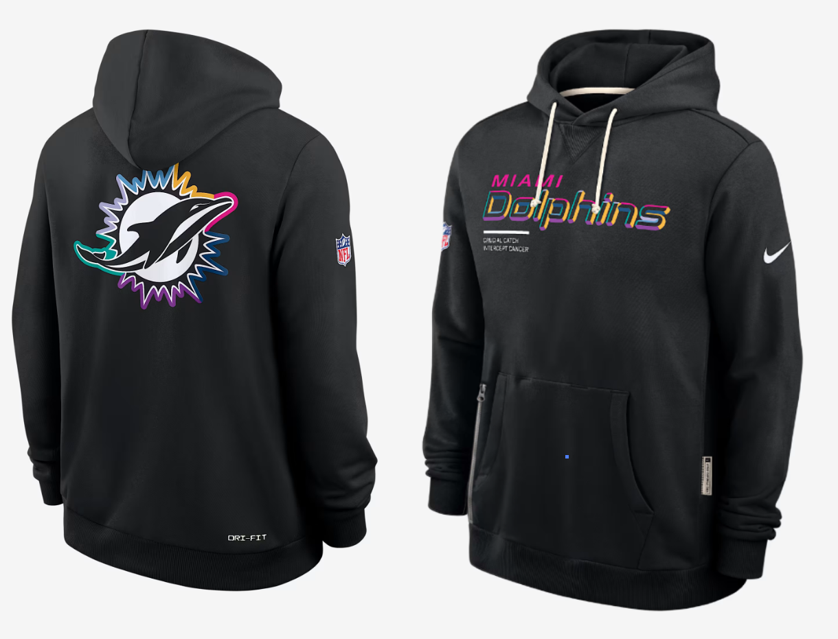 Men Miami Dolphins black 2025 Nike NFL hoodie->nfl t-shirts->Sports Accessory